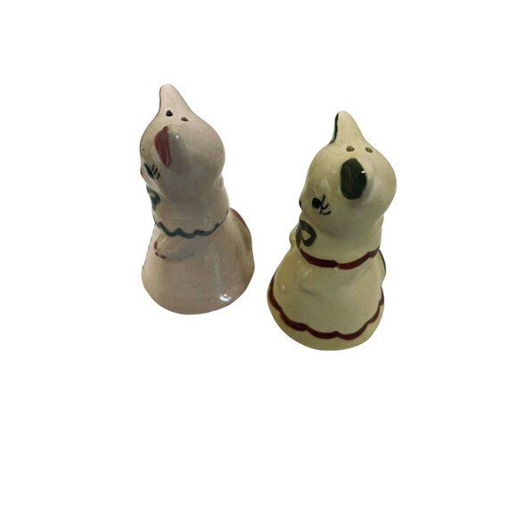 Kittens Ceramic Salt & Pepper Shakers Siamese Cat Japan 3 1/8" Pink Green Read - Picture 3 of 10